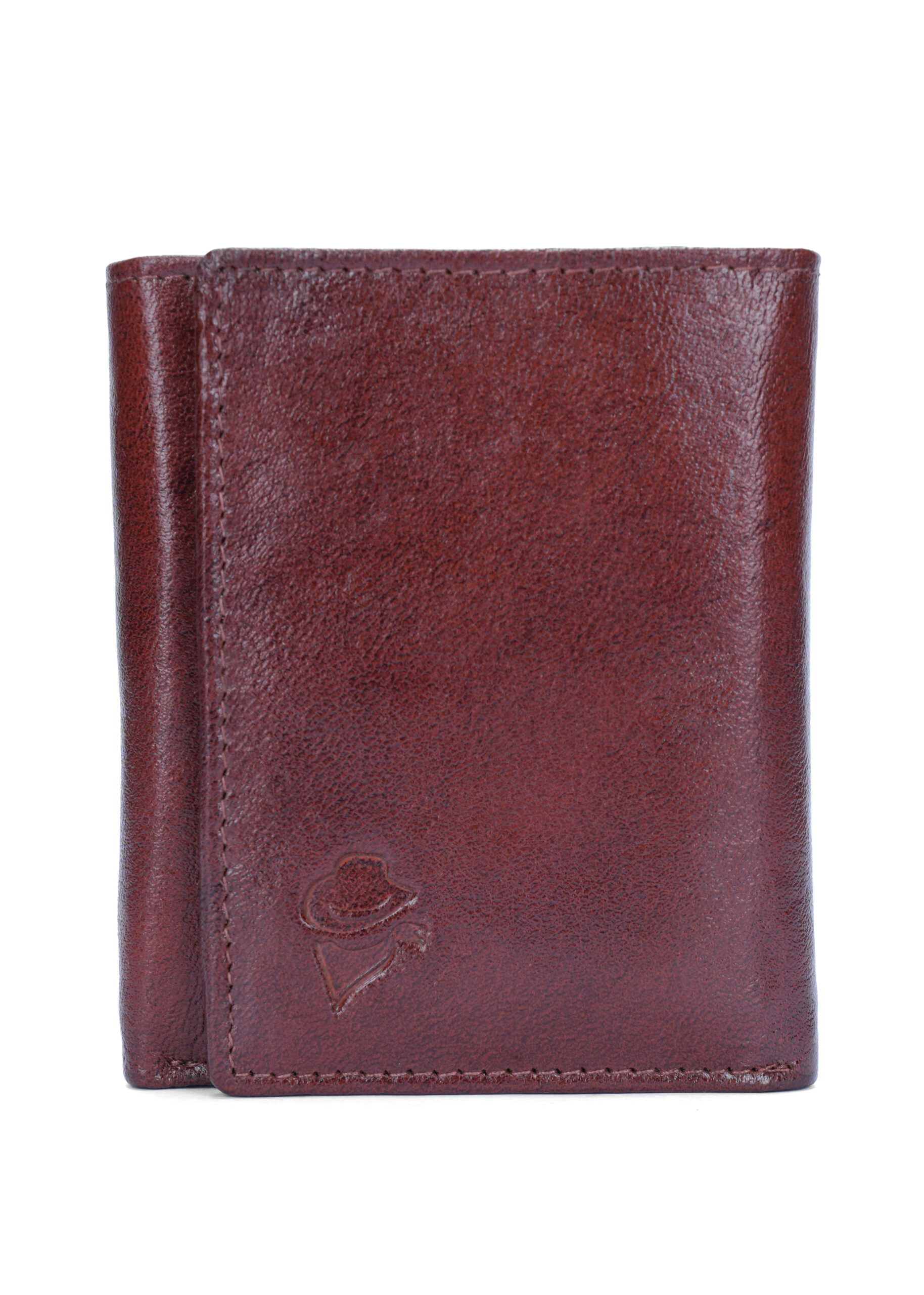 Disky Tri-Fold Leather Wallet - Brown