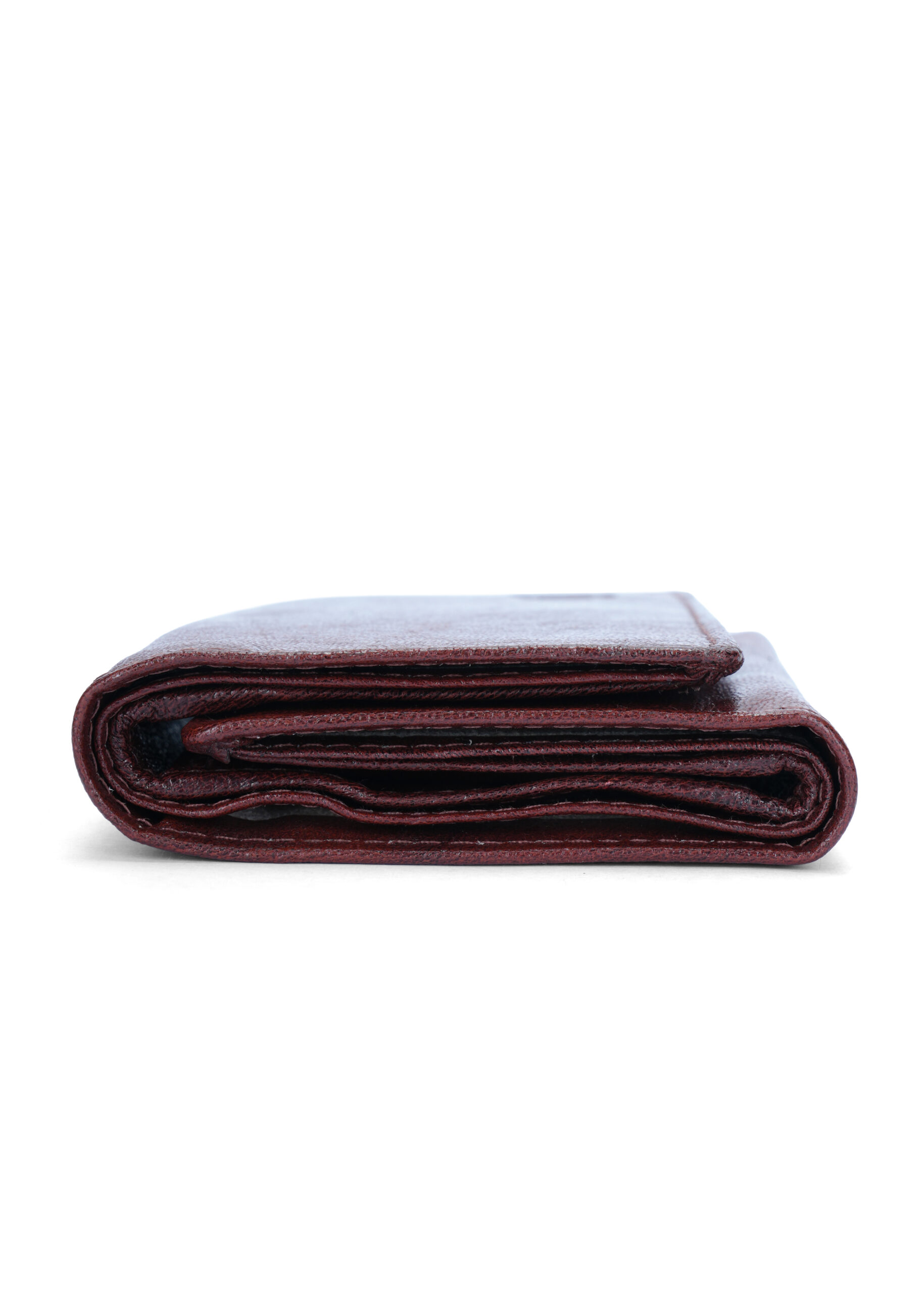 Disky Tri-Fold Leather Wallet - Brown - Image 5