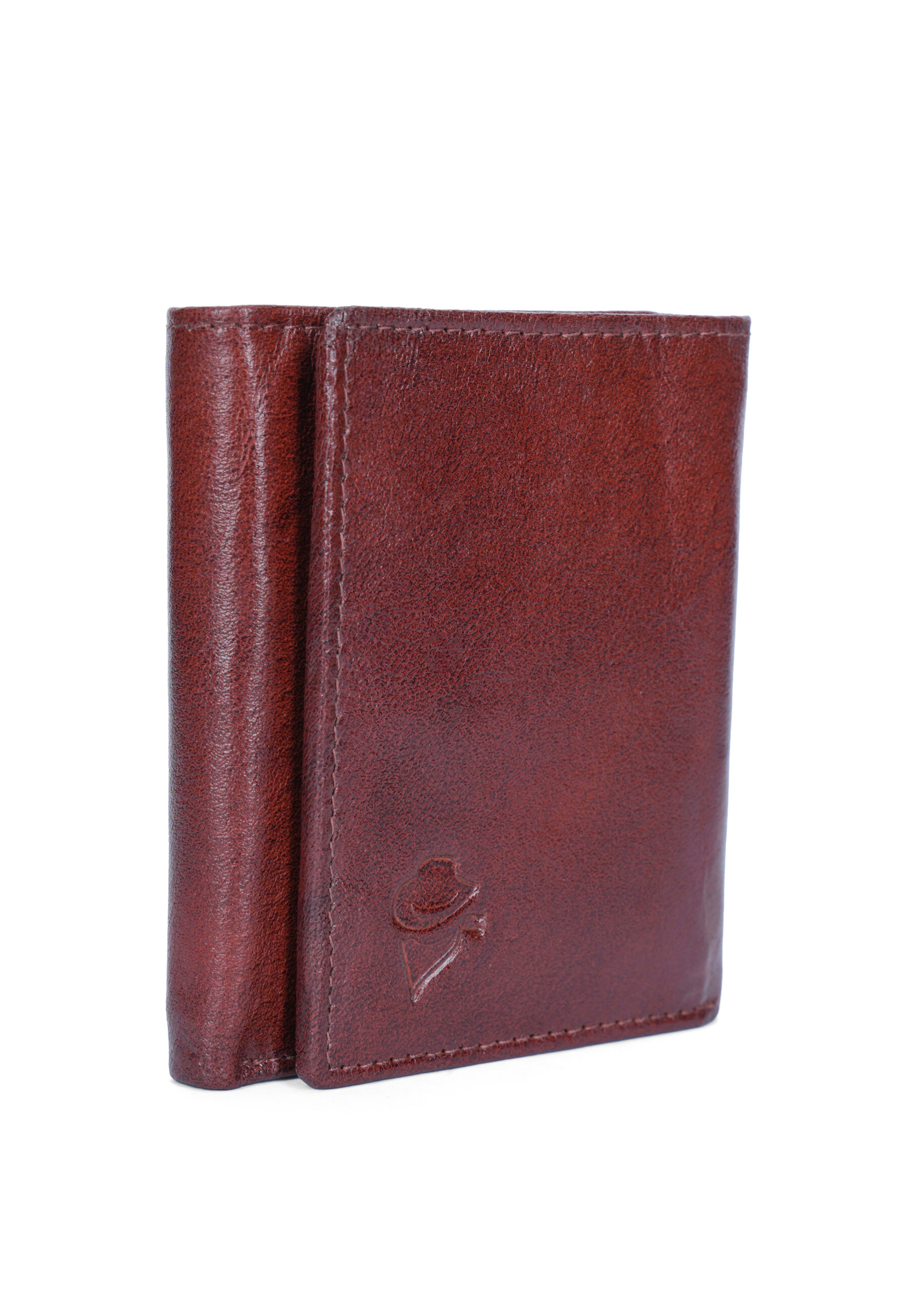 Disky Tri-Fold Leather Wallet - Brown - Image 6