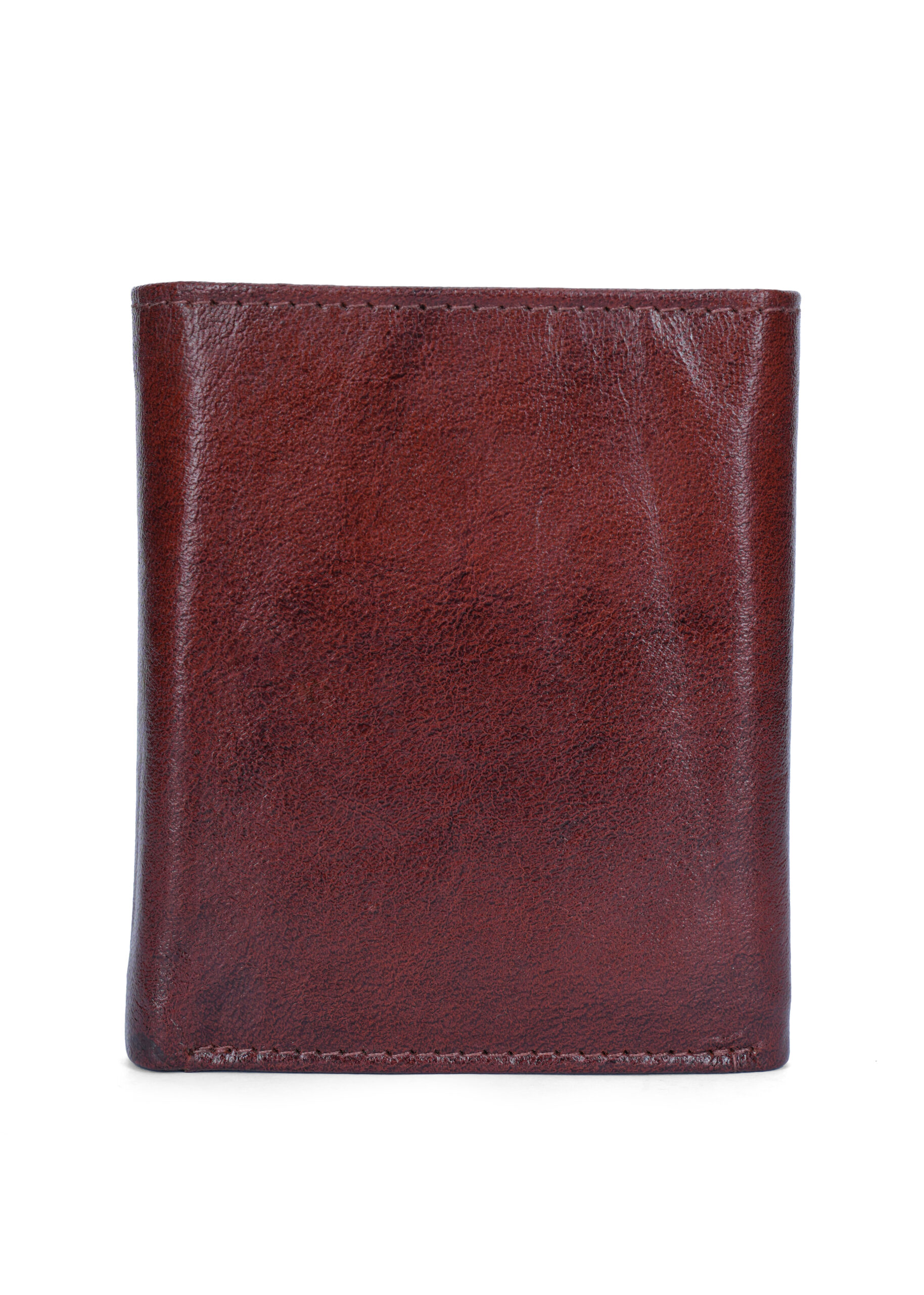 Disky Tri-Fold Leather Wallet - Brown - Image 4