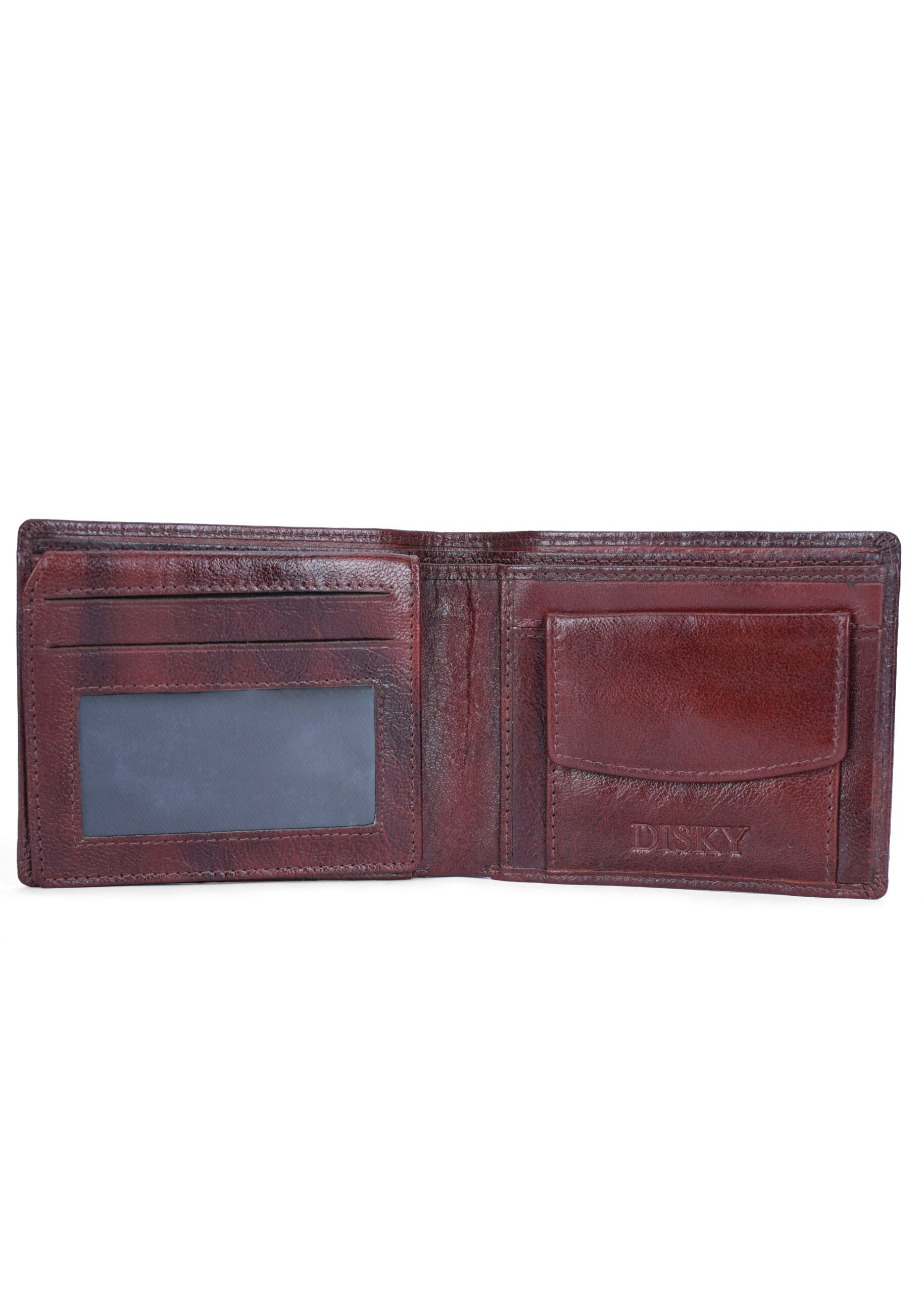 Disky Premium Leather two-Fold Wallet - Brown - Image 3