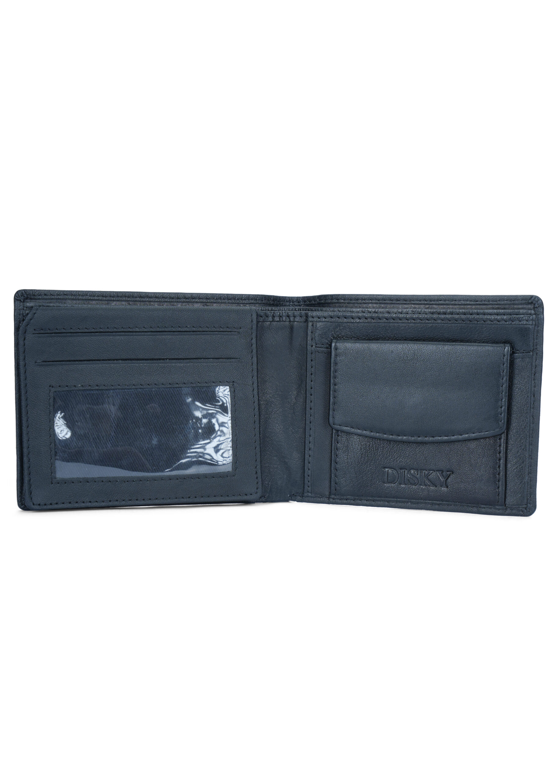 Disky Premium Leather two-Fold Wallet - Black - Image 3