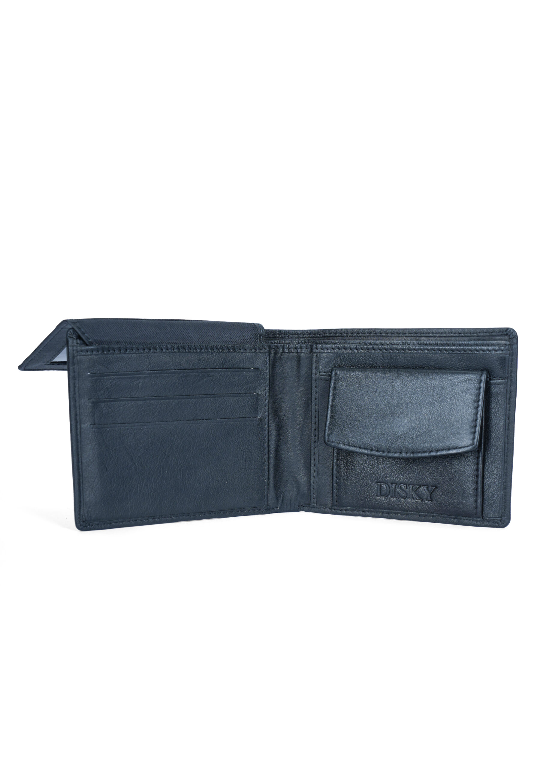 Disky Premium Leather two-Fold Wallet - Black - Image 7