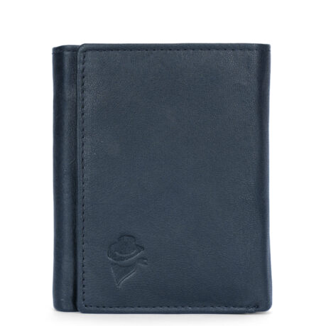 Disky Tri-Fold Leather Wallet - Black
