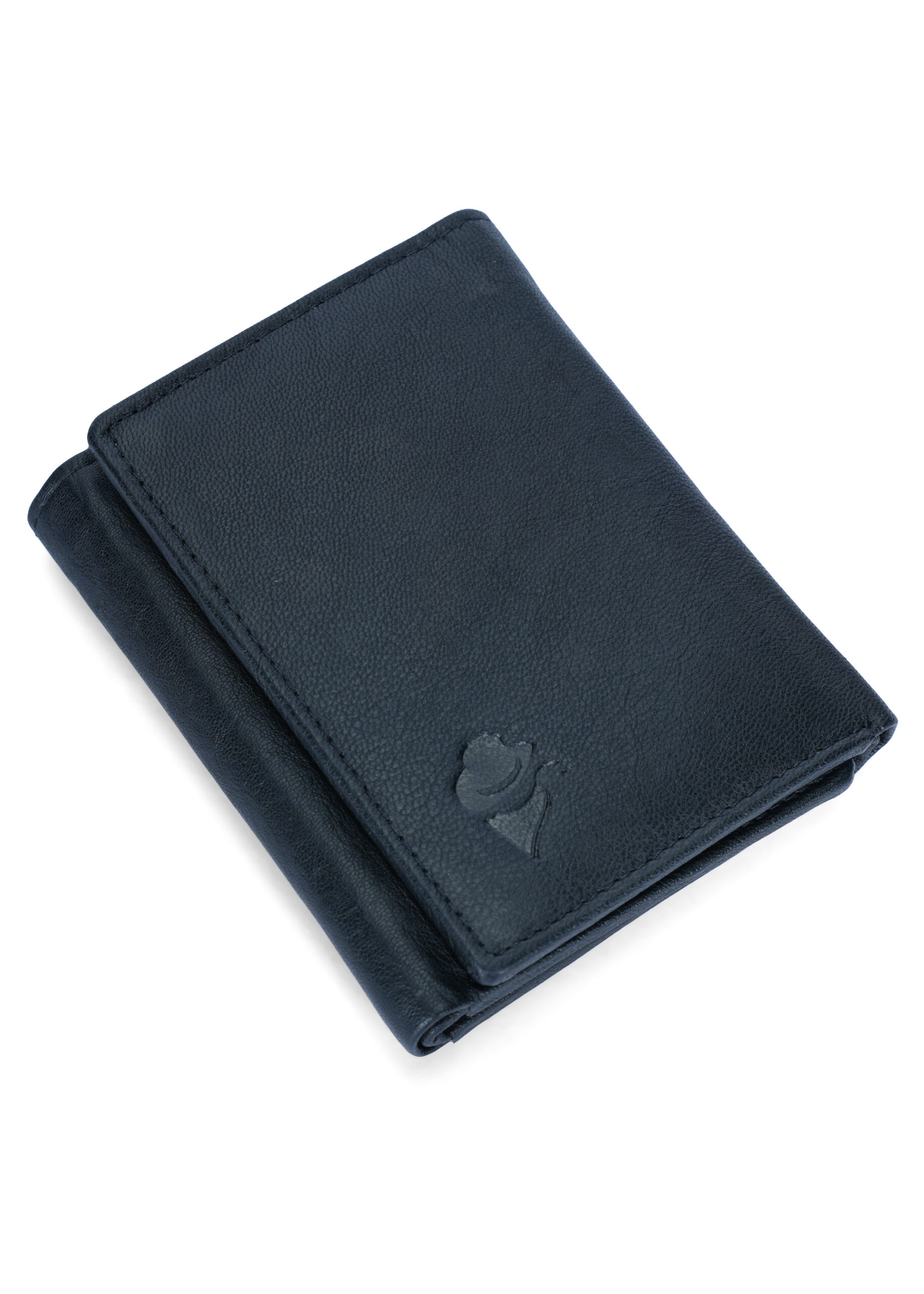 Disky Tri-Fold Leather Wallet - Black - Image 5