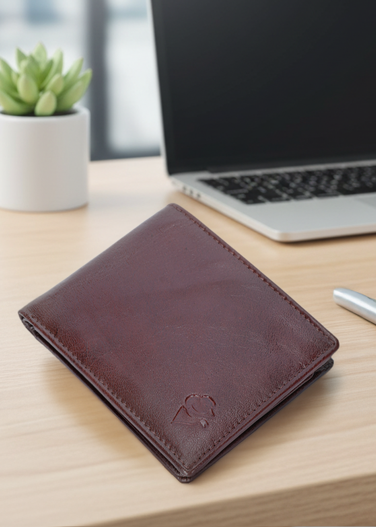 Disky Premium Leather two-Fold Wallet - Brown - Image 4