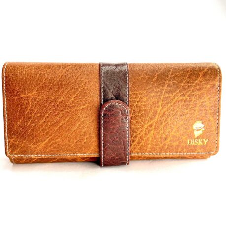 Disky Premium Leather Clutches for Girls - Brown