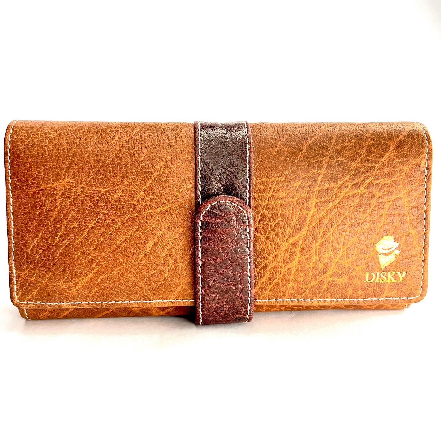 Disky Premium Leather Clutches for Girls - Brown