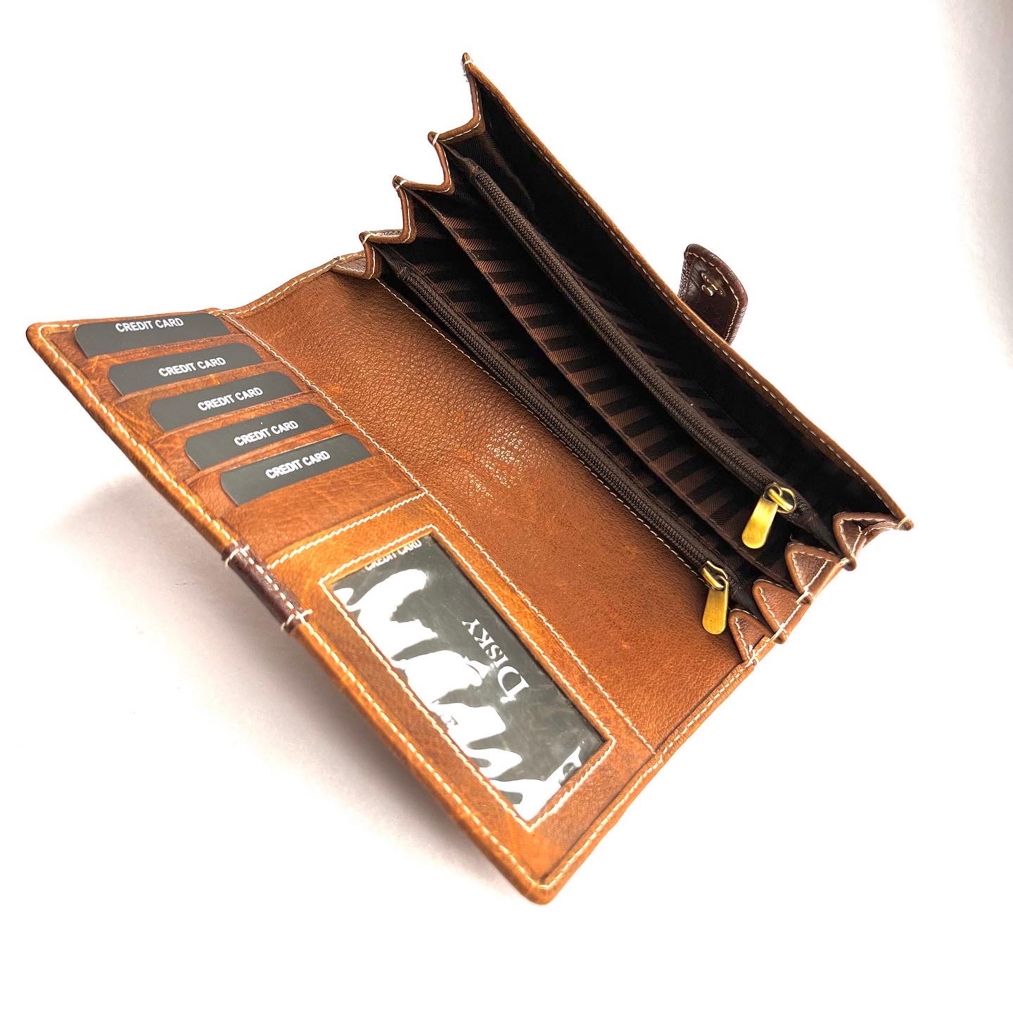 Disky Premium Leather Clutches for Girls - Brown - Image 2