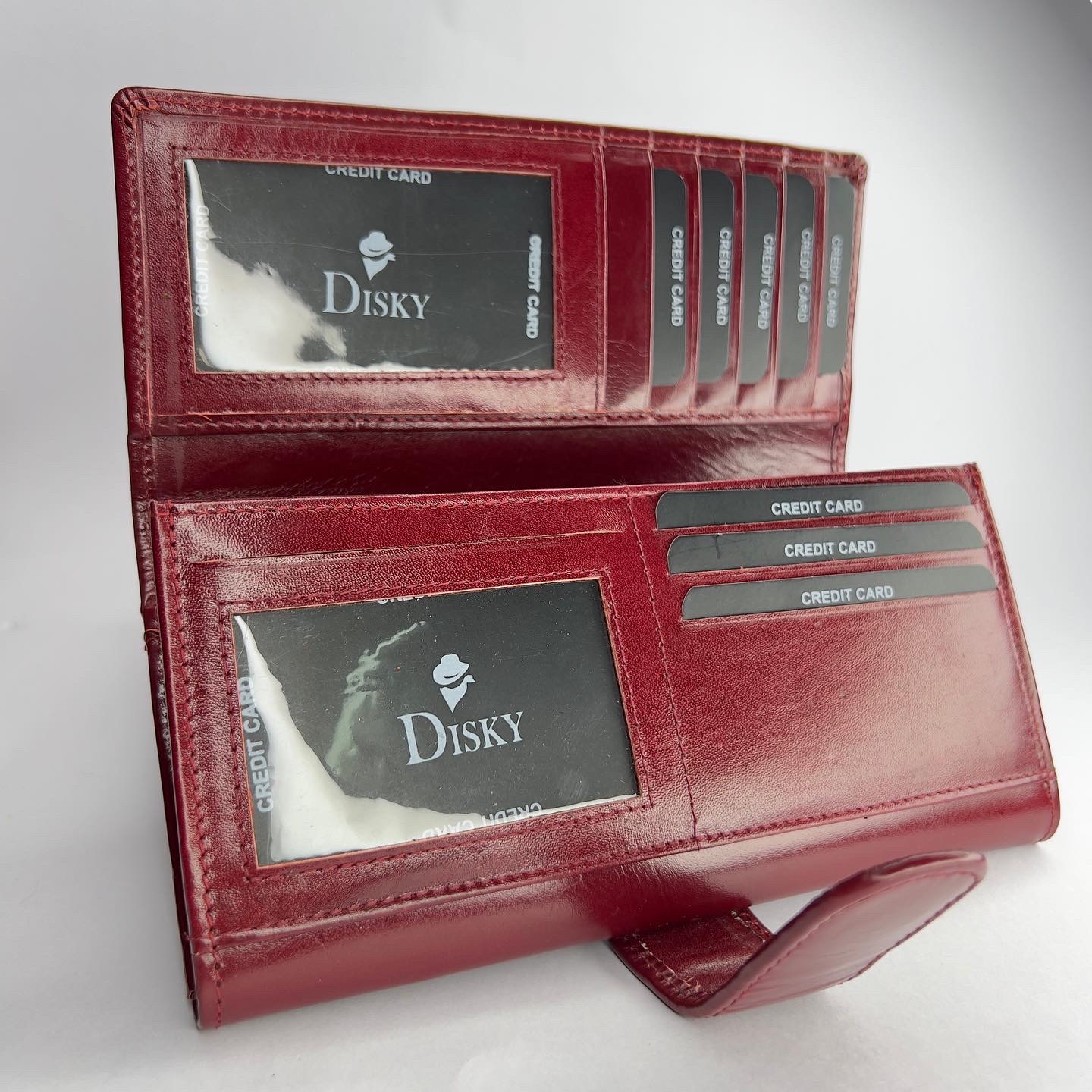 Disky Premium Leather Clutches for Girls - Red - Image 2