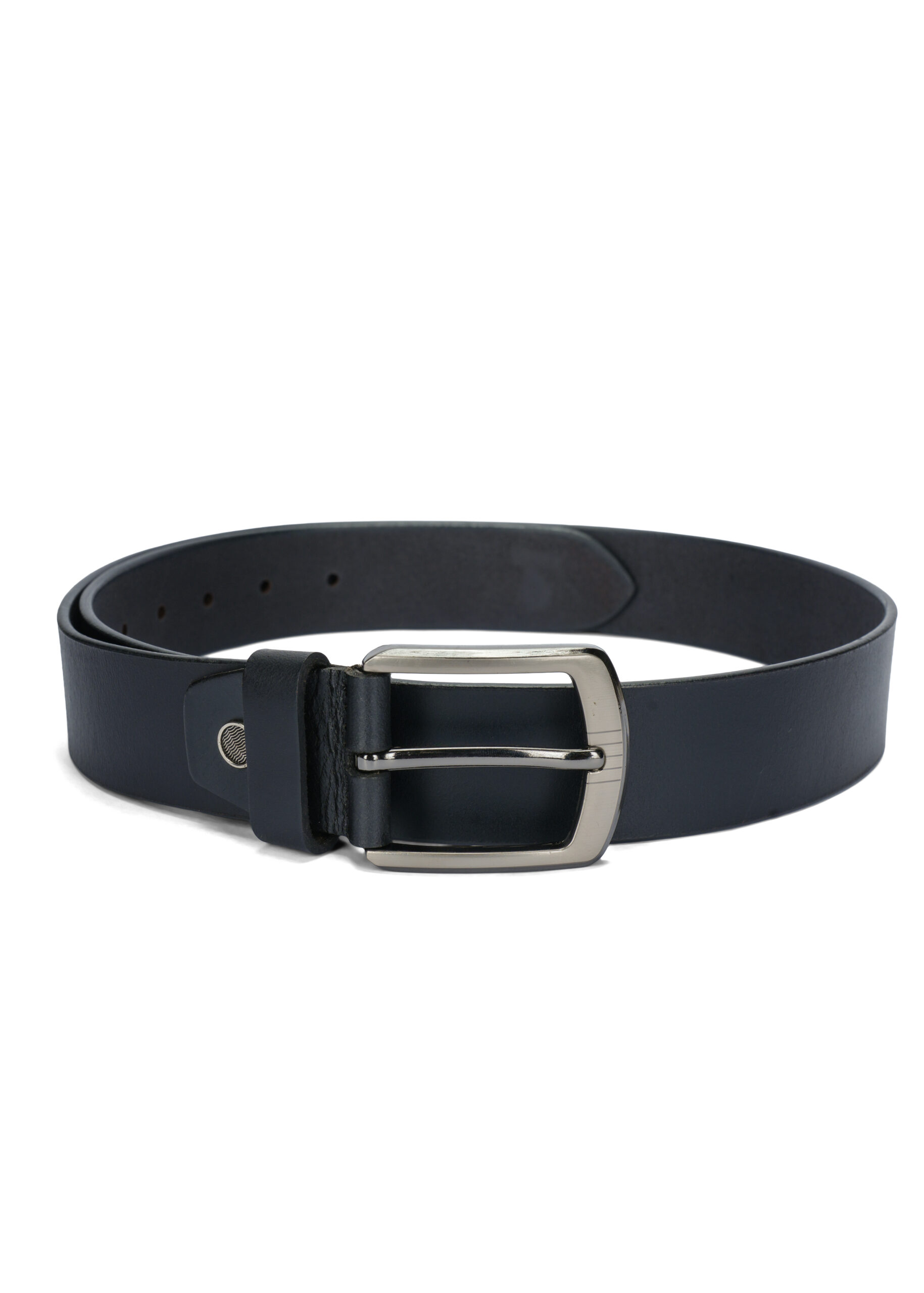 Disky Premium Leather Belt with Heavy Buckle - Black - Image 5