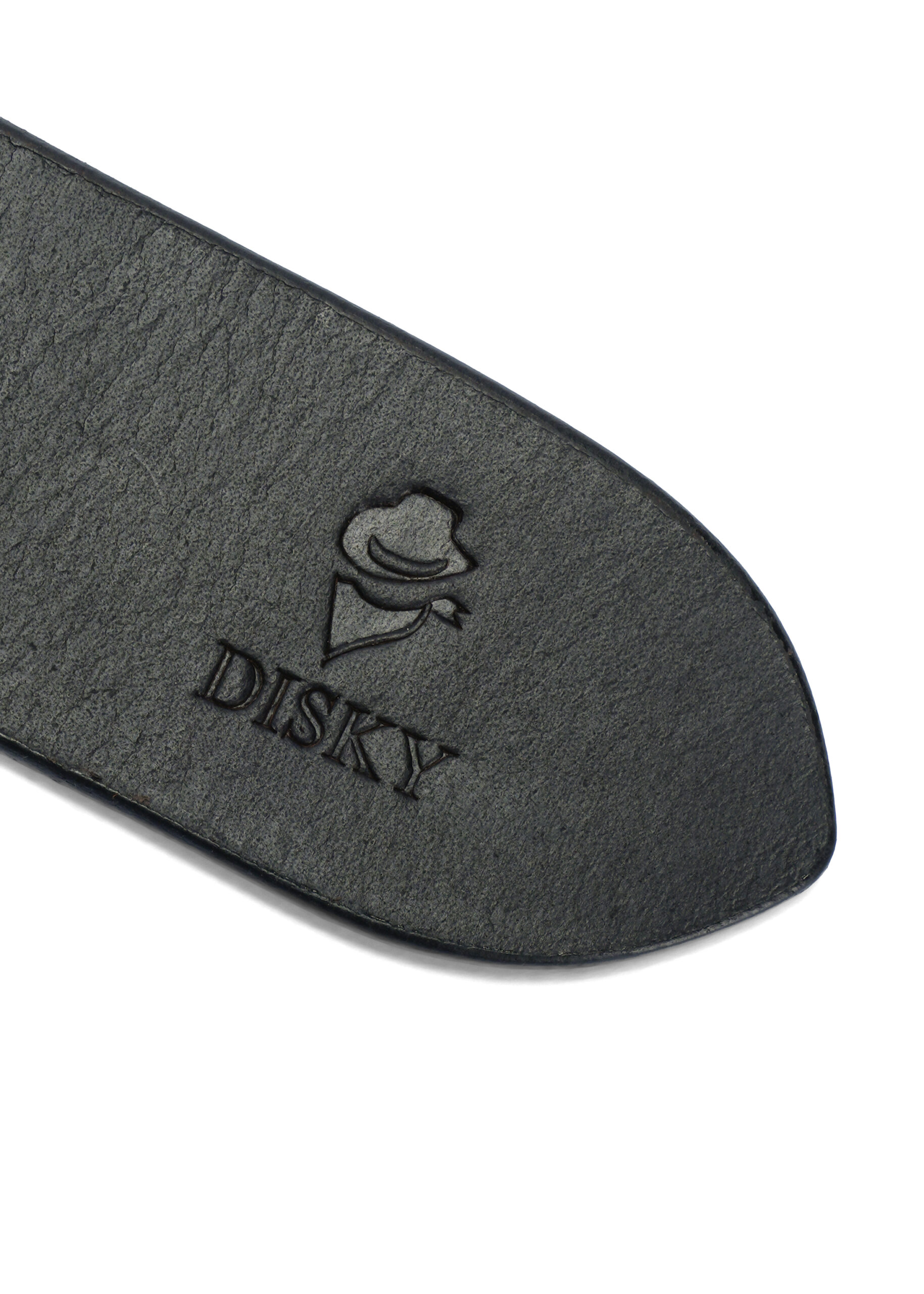 Disky Premium Leather Belt with Heavy Buckle - Black - Image 6