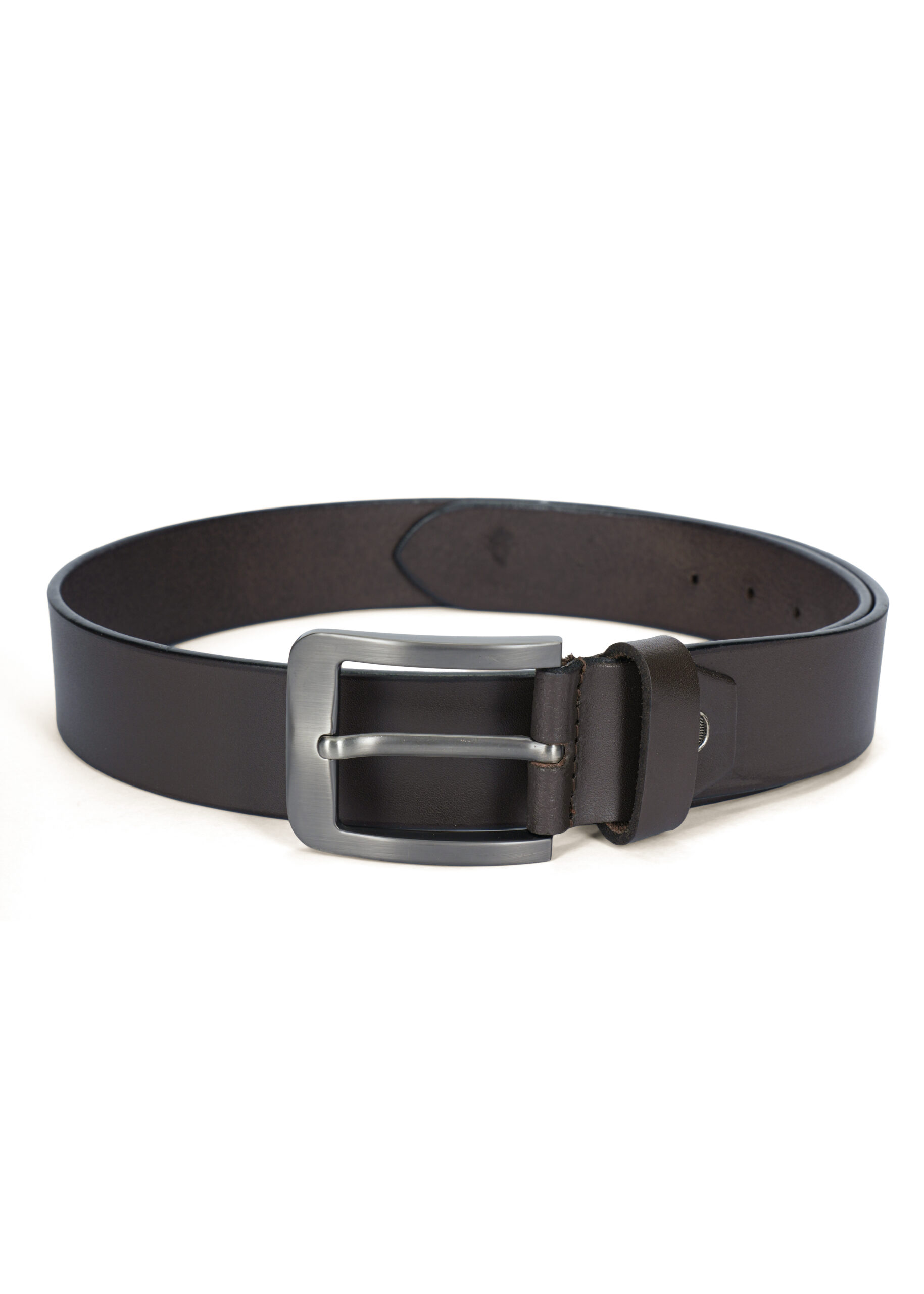 Disky Premium Leather Belt with Heavy Buckle - Brown - Image 4