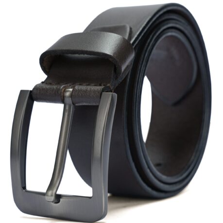 Disky Premium Leather Belt with Heavy Buckle - Brown