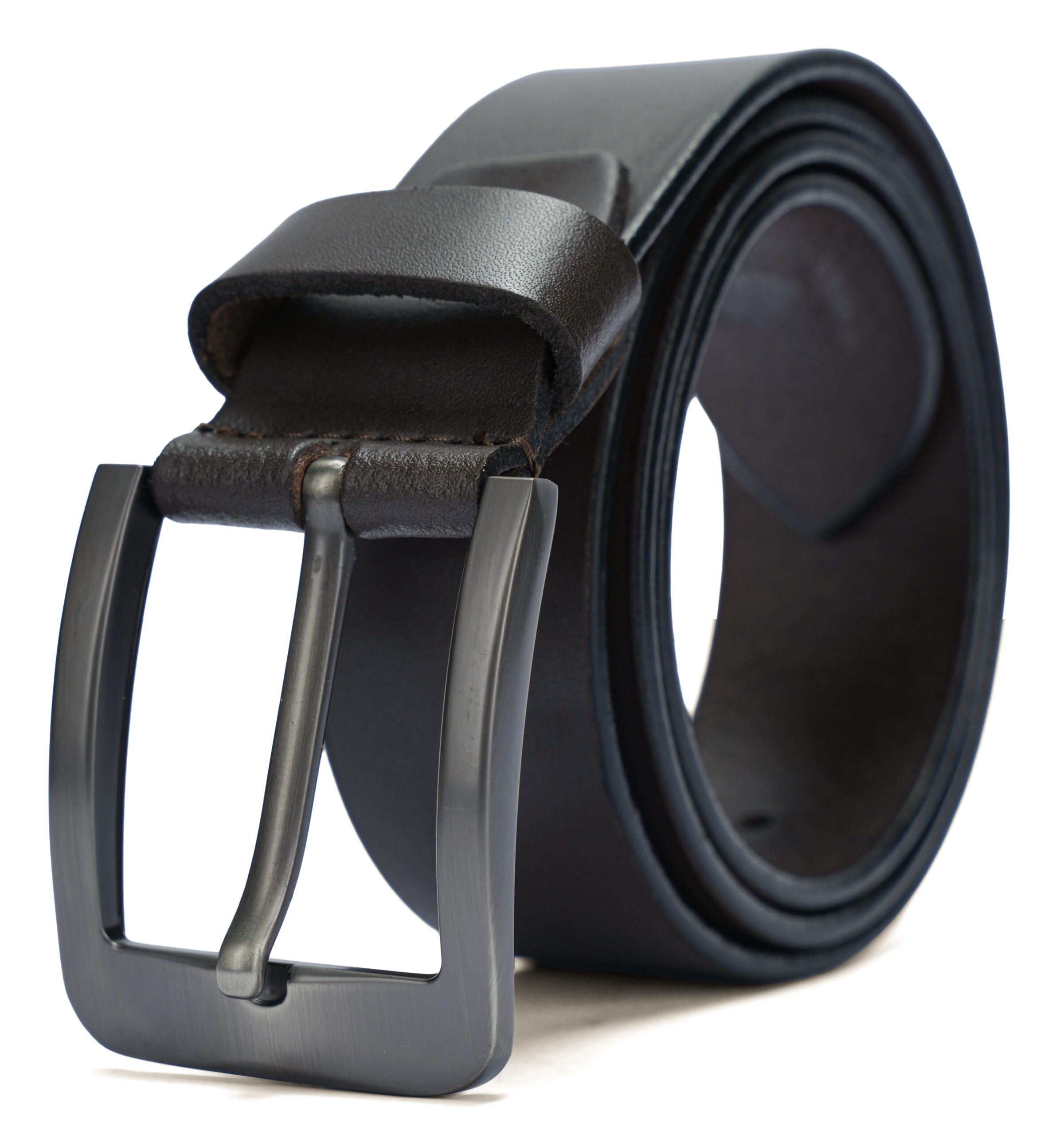 Disky Premium Leather Belt with Heavy Buckle - Brown