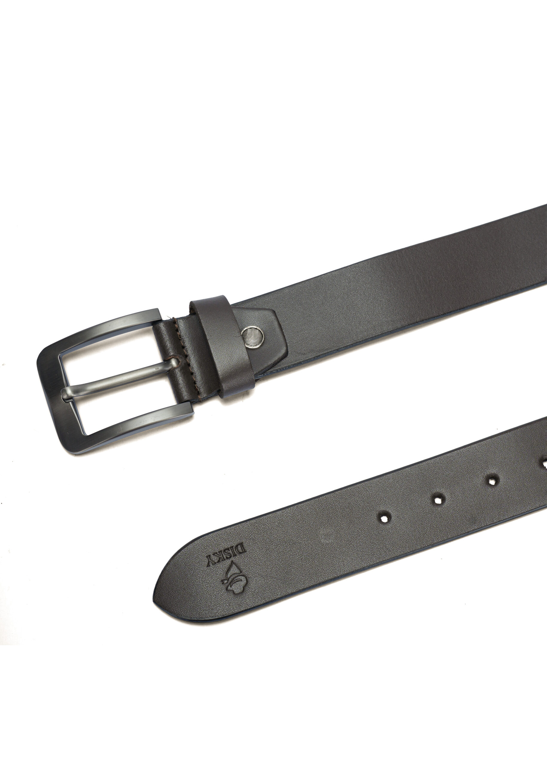 Disky Premium Leather Belt with Heavy Buckle - Brown - Image 5
